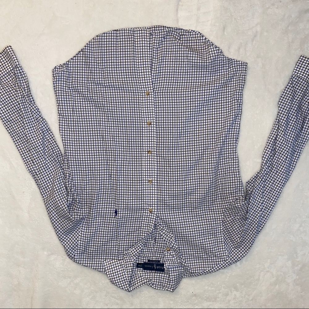 Purple & black plaid polo